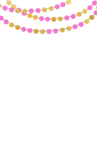 Green and Gold _bunting round pink